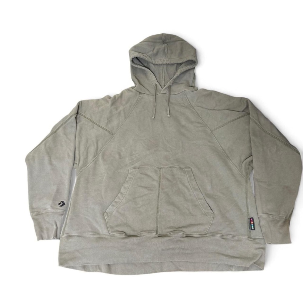 Converse Khaki Green Oversized Hoodie, Size L - Skater Streetwear Pullover
